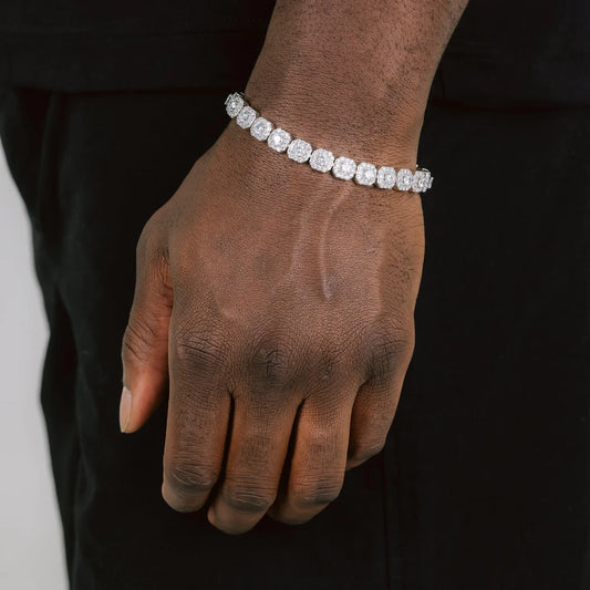 7mm Diamond Cluster Tennis Bracelet
